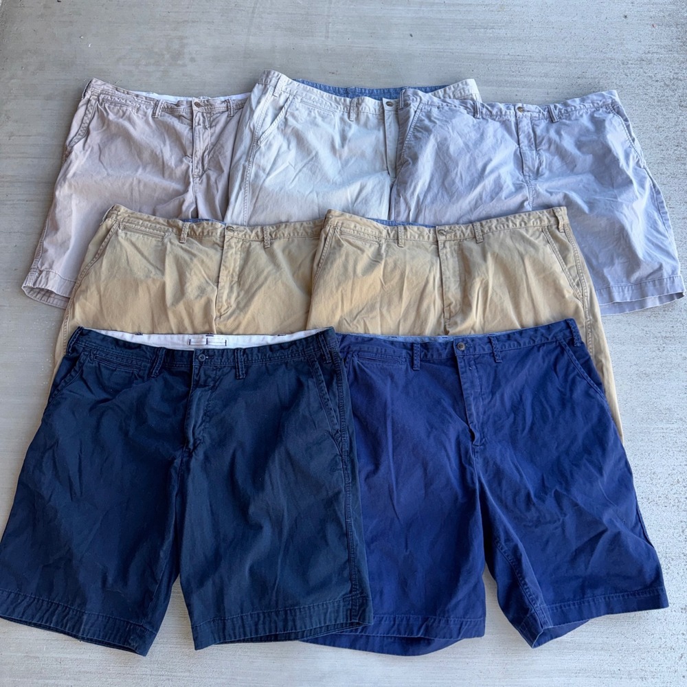 Polo Ralph Lauren Shorts Mens 42 Brown Blue Relaxed Classic Fit Chino Lot Bundle